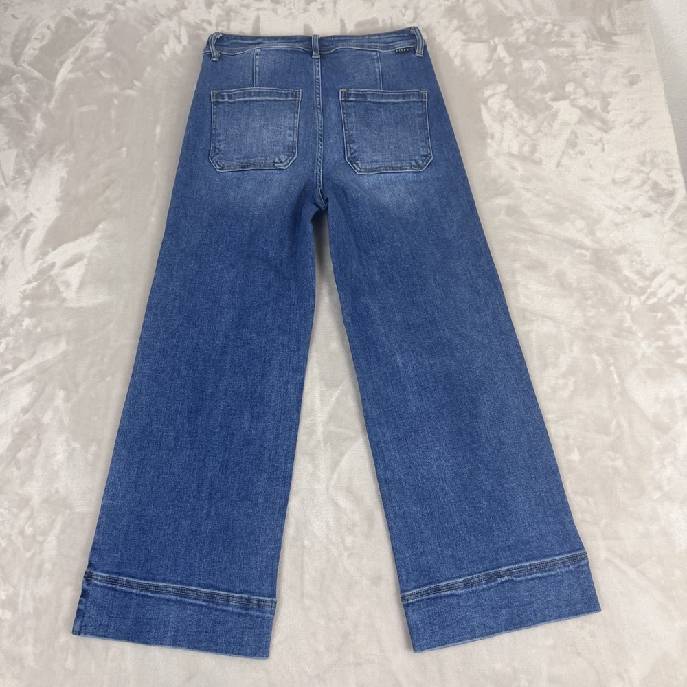 Risen Jeans Womens 11/30 Blue Denim Wide Leg Crop High Rise Everyday Casual - Picture 10 of 12